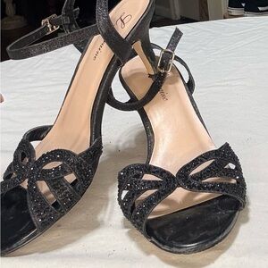 Black High Heel Stilettos with Intricate Design